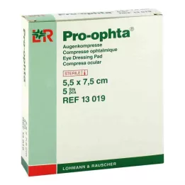 PRO-OPHTA Kompresy 5,5x7,5 cm sterilné jednoduché, 5 ks