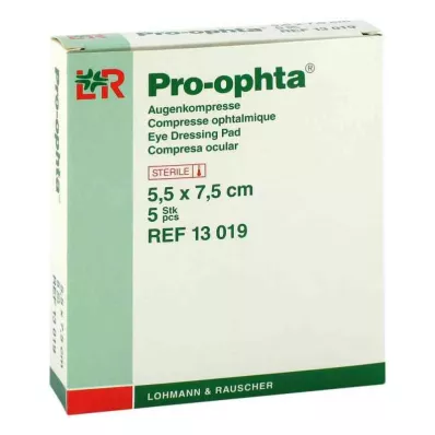 PRO-OPHTA Kompresy 5,5x7,5 cm sterilné jednoduché, 5 ks