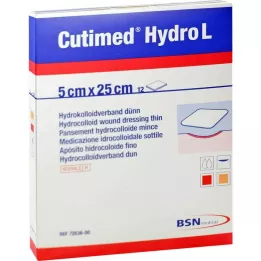 CUTIMED Hydro L hydrokoloidný obväz tenký 5x25 cm, 12 ks