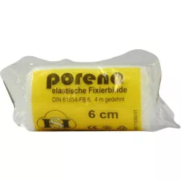 PORENA Elastický gázový obväz 6 cm biely s celofánom, 1 ks