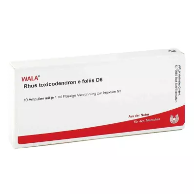 RHUS TOXICODENDRON E foliis D 6 ampuliek, 10X1 ml RHUS TOXICODENDRON E foliis D 6 ampuliek, 10X1 ml