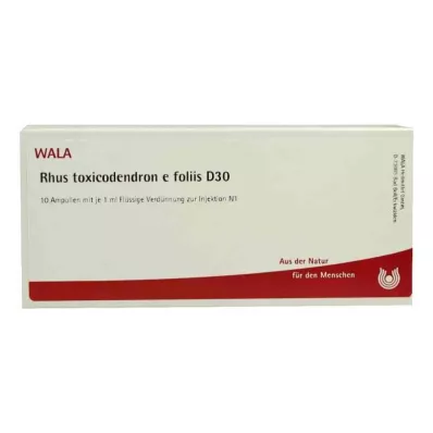 RHUS TOXICODENDRON E foliis D 30 ampuliek, 10X1 ml RHUS TOXICODENDRON E foliis D 30 ampuliek, 10X1 ml