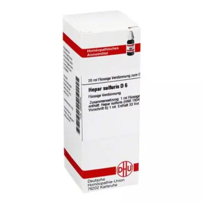 HEPAR SULFURIS D 6 riedenie, 20 ml
