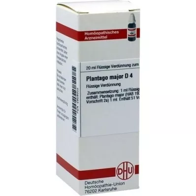 PLANTAGO MAJOR D 4 riedenie, 20 ml