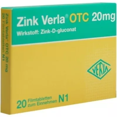 ZINK VERLA OTC 20 mg filmom obalené tablety, 20 ks