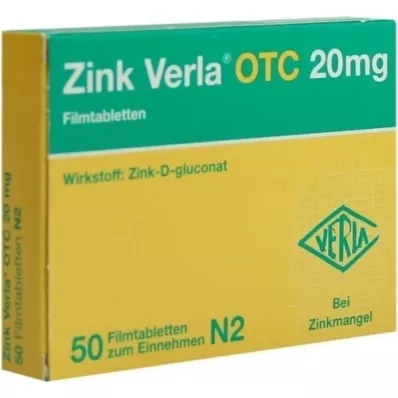 ZINK VERLA OTC 20 mg filmom obalené tablety, 50 ks