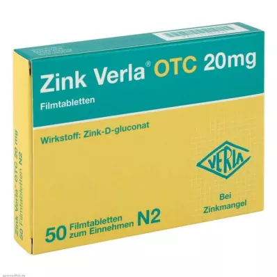 ZINK VERLA OTC 20 mg filmom obalené tablety, 50 ks ZINK VERLA OTC 20 mg filmom obalené tablety, 50 ks