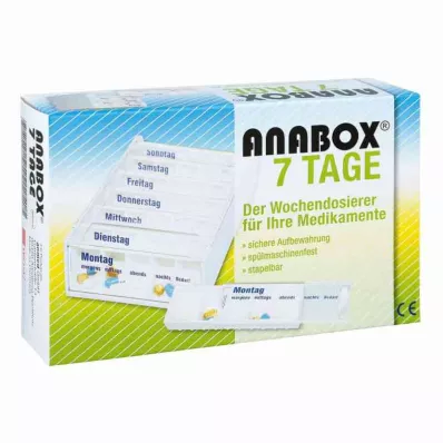 ANABOX 7-dňový týždenný dávkovač biely, 1 ks