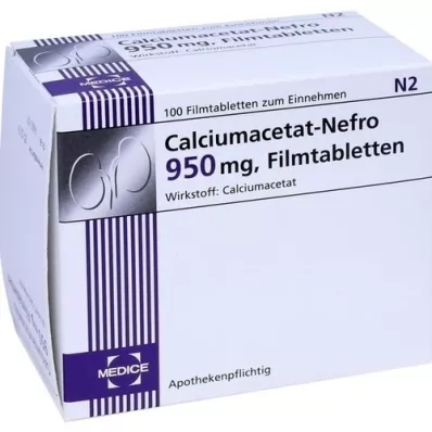 CALCIUMACETAT NEFRO 950 mg filmom obalené tablety, 100 ks