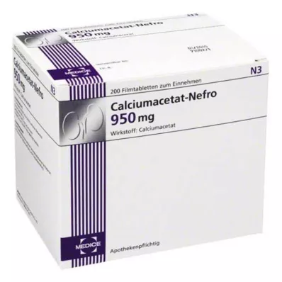CALCIUMACETAT NEFRO 950 mg filmom obalené tablety, 200 kusov