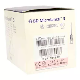 BD MICROLANCE Kanyla 18 G 1 1/2 40 mm trans., 100 ks