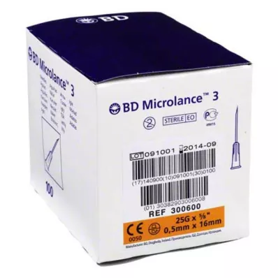 BD MICROLANCE Kanyla 25 G 5/8 0,5x16 mm, 100 ks BD MICROLANCE Kanyla 25 G 5/8 0,5x16 mm, 100 ks