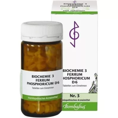BIOCHEMIE 3 Ferrum phosphoricum D 6 tabliet, 200 kapsúl
