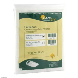 LÄTZCHEN Erw.Folie/Frottee biela so suchým zipsom, 1 ks