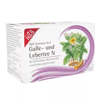 H&amp;S Žlčový a pečeňový čaj N filtračné vrecúška, 20X2,0 g