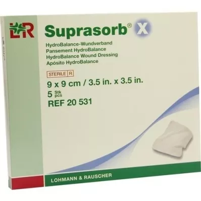 SUPRASORB X HydroBalance obväz na rany 9x9 cm, 5 ks