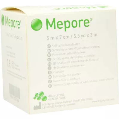 MEPORE Obväz na rany nesterilný 7 cmx5 m, 1 ks