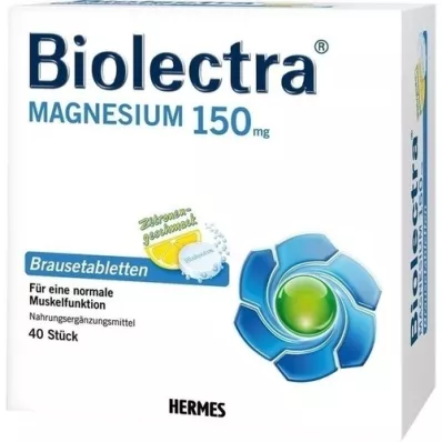 BIOLECTRA Magnézium 150 mg citrón šumivé tablety, 40 ks