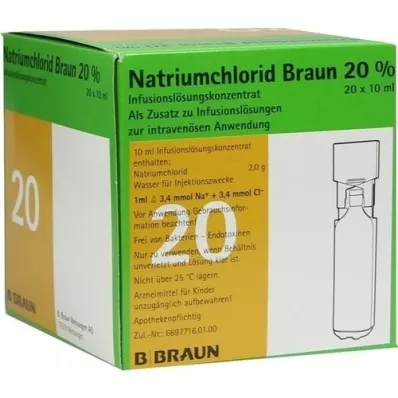 NATRIUMCHLORID 20% MPC Elektrolytový koncentrát, 20X10 ml