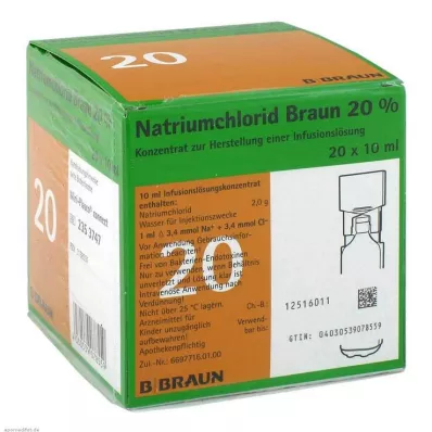 NATRIUMCHLORID 20% MPC Elektrolytový koncentrát, 20X10 ml