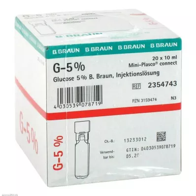 Glukóza 5% injekčný roztok Braun Mini Plasco connect, 20X10 ml Glukóza 5% injekčný roztok Braun Mini Plasco connect, 20X10 ml