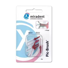 MIRADENT Interd.Pic-Brush náhradný štetec x-large bordó, 6 ks