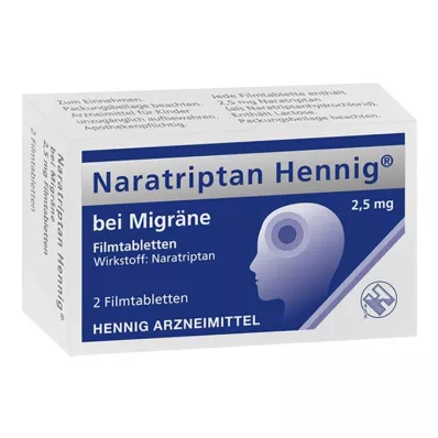 Naratriptan Hennig na migrény 2,5 mg filmom obalené tablety, 2 ks Naratriptan Hennig na migrény 2,5 mg filmom obalené tablety, 2 ks