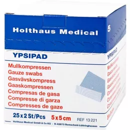 MULLKOMPRESSEN Ypsipad 5x5 cm sterilný 8-násobný, 25X2 ks