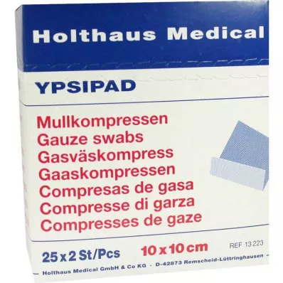 MULLKOMPRESSEN Ypsipad 10x10 cm sterilný 8-násobný, 25X2 ks MULLKOMPRESSEN Ypsipad 10x10 cm sterilný 8-násobný, 25X2 ks