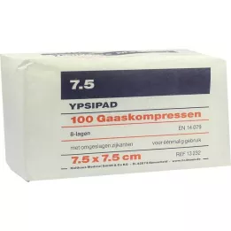 MULLKOMPRESSEN Ypsipad 7,5x7,5 cm nesterilný 8x, 100 ks