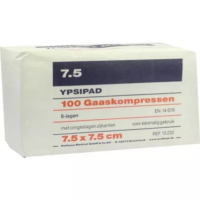 MULLKOMPRESSEN Ypsipad 7,5x7,5 cm nesterilný 8x, 100 ks