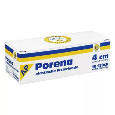 PORENA Elastický gázový obväz 4 cm biely bez celofánu, 10 ks