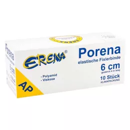 PORENA Elastický gázový obväz 6 cm biely bez celofánu, 10 ks