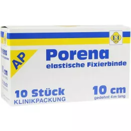 PORENA Elastický gázový obväz 10 cm biely bez celofánu, 10 ks