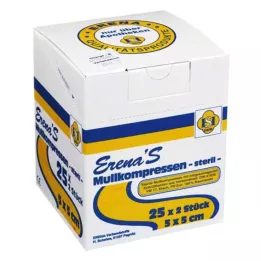 ERENA Gázový kompres 5x5 cm sterilný 8-násobný, 25X2 ks