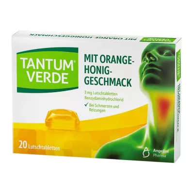 TANTUM VERDE 3 mg pastilky s príchuťou pomaranča a medu, 20 ks TANTUM VERDE 3 mg pastilky s príchuťou pomaranča a medu, 20 ks