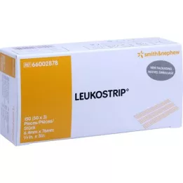 LEUKOSTRIP Šijacie prúžky na rany 6,4x76 mm krabica, 50X3 ks