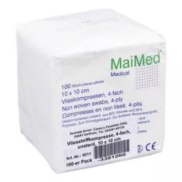 VLIESSTOFF-KOMPRESSEN nesterilná štvorica 10x10 cm, 100 ks