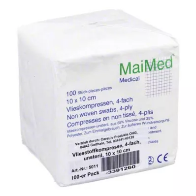 VLIESSTOFF-KOMPRESSEN nesterilná štvorica 10x10 cm, 100 ks VLIESSTOFF-KOMPRESSEN nesterilná štvorica 10x10 cm, 100 ks