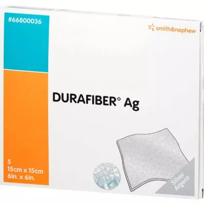 DURAFIBER Ag obväz 15x15 cm, 5 ks