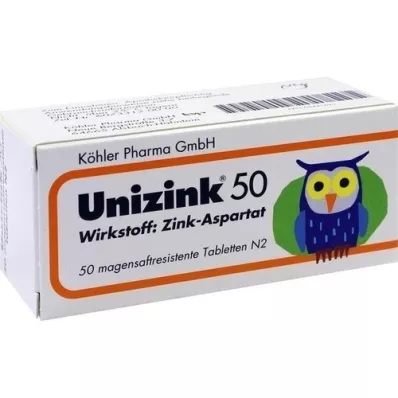 UNIZINK 50 entericky obalených tabliet, 50 ks