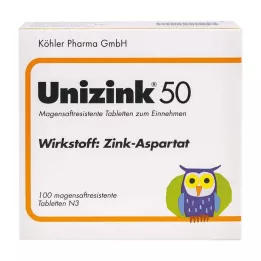 UNIZINK 50 entericky obalených tabliet, 100 ks