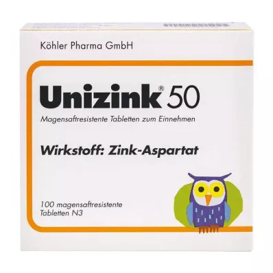 Unizinc 50 tabliet, 100 ks