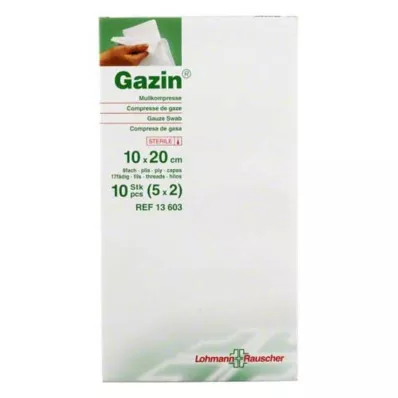 GAZIN Gáza 10x20 cm sterilná 8-násobná, 5x2 ks