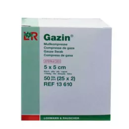 GAZIN Gáza 5x5 cm sterilná 8-násobná, 25X2 ks