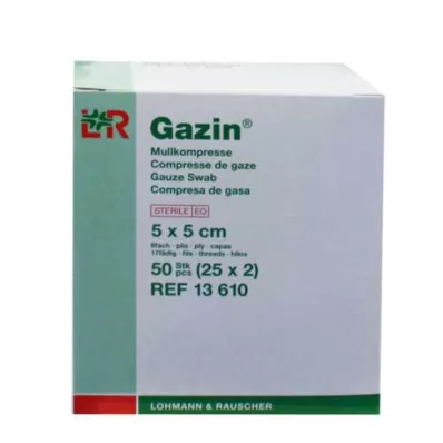 GAZIN Gáza 5x5 cm sterilná 8-násobná, 25X2 ks