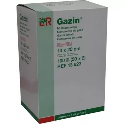 GAZIN Gáza 10x20 cm sterilná 8-násobná, 50X2 ks