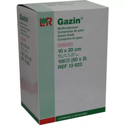 GAZIN Gáza 10x20 cm sterilná 8-násobná, 50X2 ks