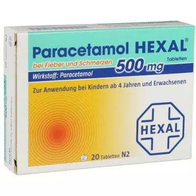 PARACETAMOL 500 mg HEXAL na horúčku a bolesť Tablety, 20 ks