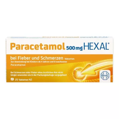 PARACETAMOL 500 mg HEXAL na horúčku a bolesť Tablety, 20 ks